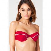 Andrea Hedenstedt x NA-KD Frill Bikini Top - Red