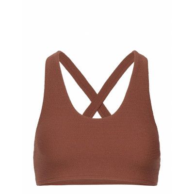 Anneli Bikini Top 14236 Swimwear Bikinis Bikini Tops Bandeau Bikinitops Brun Samsøe Samsøe