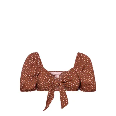 Ari Tie Top Swimwear Bikinis Bikini Tops Bandeau Bikinitops Brun Hunkemöller