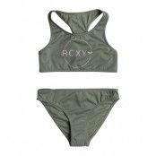 Basic Active Crop Top Set Bikini Green Roxy