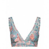 Recycled: Padded Bikini Top With A Print Swimwear Bikinis Bikini Tops Triangle Bikinitops Grön Esprit Bodywear Women