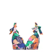 Bikini Top With A Colourful Pattern And Adjustable Straps Swimwear Bikinis Bikini Tops Push-up Bikinitops Multi/patterned Esprit Bodywear Women