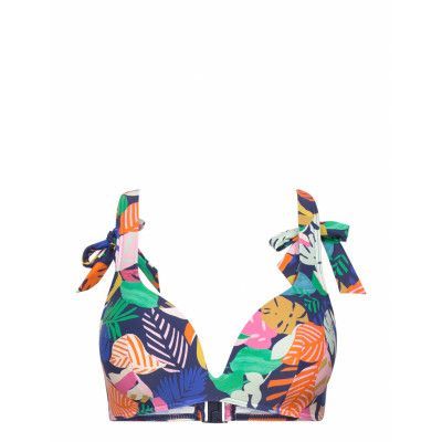Bikini Top With A Colourful Pattern And Adjustable Straps Swimwear Bikinis Bikini Tops Push-up Bikinitops Multi/patterned Esprit Bodywear Women