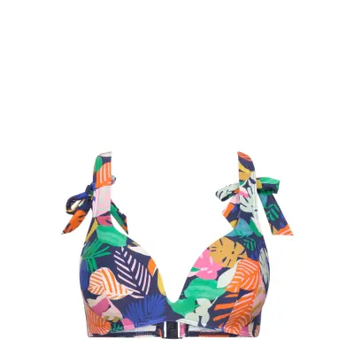 Bikini Top With A Colourful Pattern And Adjustable Straps Swimwear Bikinis Bikini Tops Push-up Bikinitops Multi/patterned Esprit Bodywear Women