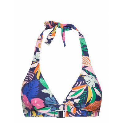 Padded Halterneck Top With A Colourful Pattern Swimwear Bikinis Bikini Tops Triangle Bikinitops Multi/mönstrad Esprit Bodywear Women