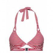 Recycled: Unpadded Halterneck Top Swimwear Bikinis Bikini Tops Wired Bikinitops Red Esprit Bodywear Women