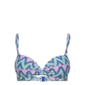 Women Beach Tops With Wire Padded Bra Swimwear Bikinis Bikini Tops Push-up Bikinitops Blue Esprit Bodywear Women