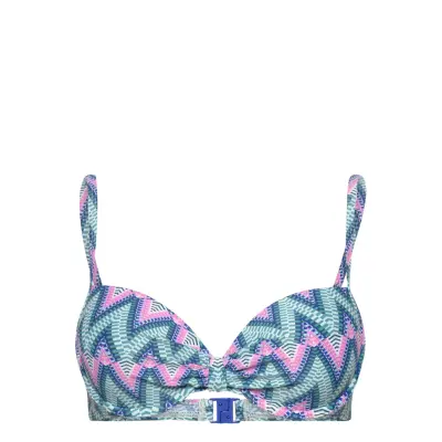 Women Beach Tops With Wire Padded Bra Swimwear Bikinis Bikini Tops Push-up Bikinitops Blue Esprit Bodywear Women