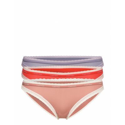 Bikini 3Pk *Villkorat Erbjudande Trosa Brief Tanga Multi/mönstrad Calvin Klein