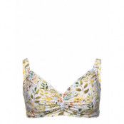 Bikini Top Print Plus Underwiring Padding Bikinitop Multi/mönstrad Zizzi