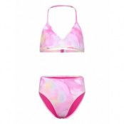 Lindex Bikini Triangle Aop Rosa