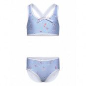 Color Kids Bikini W. Bow + Aop Blå