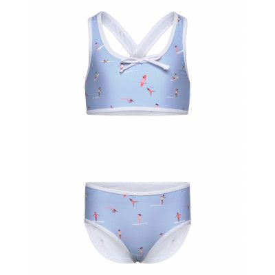 Color Kids Bikini W. Bow + Aop Blå