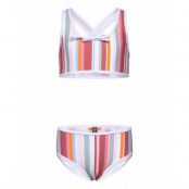 Color Kids Bikini W. Bow + Aop Multi/patterned