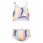 Color Kids Bikini W. Frills, Aop Multi/patterned