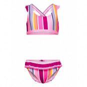 Bikini W. Short Skirt Bikini Multi/mönstrad Color Kids