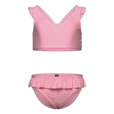 Color Kids Bikini W. Skirt, Seersucker Rosa