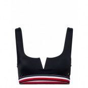 Bralette V Swimwear Bikinis Bikini Tops Bandeau Bikinitops Svart Tommy Hilfiger