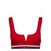 Bralette V Swimwear Bikinis Bikini Tops Bandeau Bikinitops Röd Tommy Hilfiger