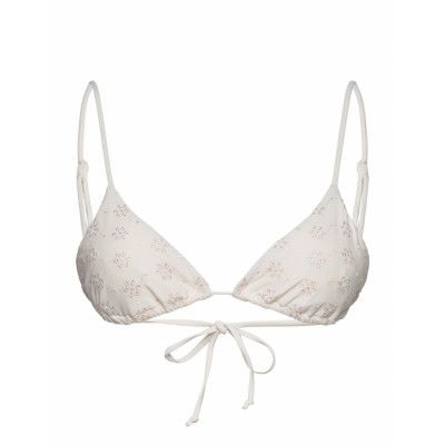 Broderie Bikini Triangle *Villkorat Erbjudande Swimwear Bikinis Bikini Tops Triangle Bikinitops Vit Gina Tricot