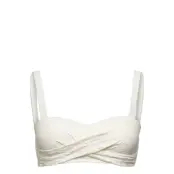 Broderie Moulded Bandeau Swimwear Bikinis Bikini Tops Bandeau Bikinitops Creme *Villkorat Erbjudande Hunkemöller