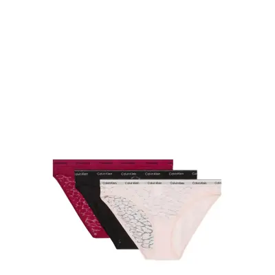 Calvin Klein Bikini 3Pk - Burgundy - XS