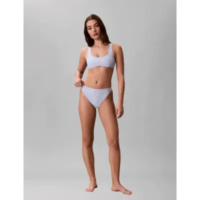 Calvin Klein High Leg Bikini - Blue - XL