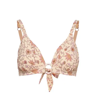 Carly Swimwear Bikinis Bikini Tops Triangle Bikinitops Beige Love Stories