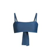 Casall Waffle Bandeau Tie Back Bikini Top Blå