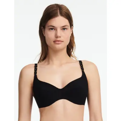 Chantelle Beach Emblem Bikini Covering Underwired Bra - Black - D x 70