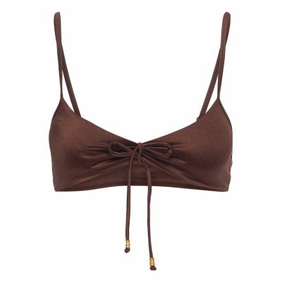 Cleo Croptop Swimwear Bikinis Bikini Tops Bandeau Bikinitops Brun *Villkorat Erbjudande Hunkemöller