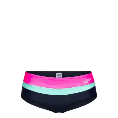 Color Block, Wide Brief Swimwear Bikinis Bikini Bottoms Bikini Briefs Blå Salming