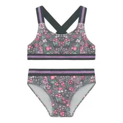 Color Kids Bikini W. Contrast Straps, Aop - Multi/patterned - 122