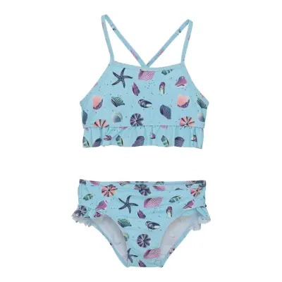 Color Kids Bikini W. Frills, Aop Blå