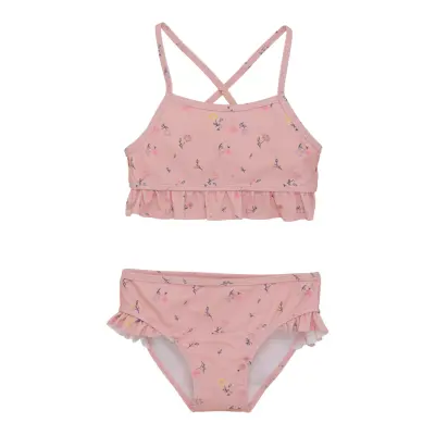 Color Kids Bikini W. Frills, Aop Rosa