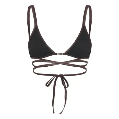 Filippa K Contrast Triangle Swim Top Svart