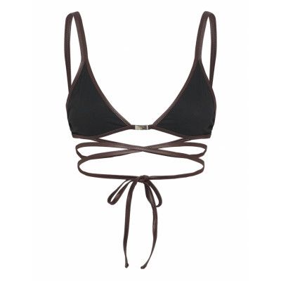 Contrast Triangle Swim Top Swimwear Bikinis Bikini Tops Triangle Bikinitops Svart Filippa K