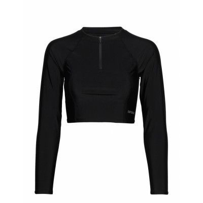 Cropped Rash Vest Swimwear Bikinis Bikini Tops Bandeau Bikinitops Svart Superdry Sport