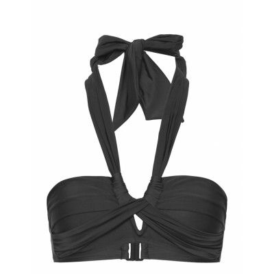Crossed Halterneck Bikini Top Swimwear Bikinis Bikini Tops Bandeau Bikinitops Svart Gina Tricot
