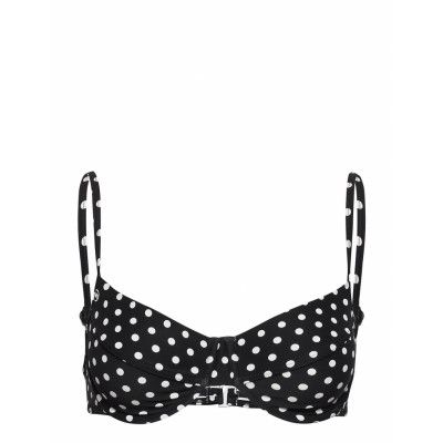 Dot U-Wire Bikini Top Swimwear Bikinis Bikini Tops Wired Bikinitops Svart Michael Kors Swimwear