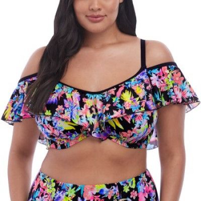 Elomi Swim Electroflower Bardot Bikini Top * Fri Frakt *