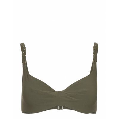 Emblem Bikini Covering Underwired Bra *Villkorat Erbjudande Swimwear Bikinis Bikini Tops Bandeau Bikinitops Grön Chantelle Beach