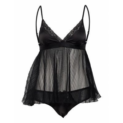 Evangelina Camiset Bodies Slip Svart Hunkemöller