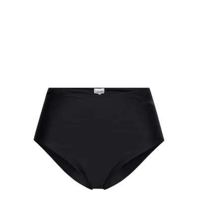 GANNI Recycled Core Solid Highrise Bikini Briefs - Black - 38