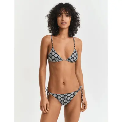 Gant Monogram Print Triangle Top - Black - XS
