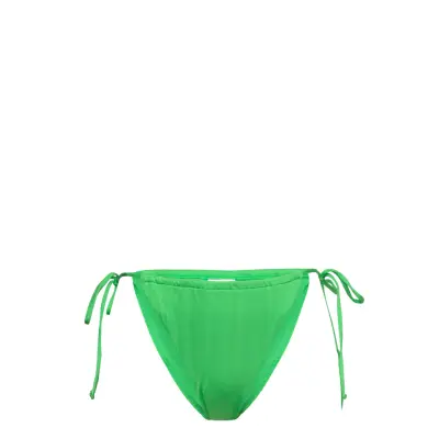 Gina Tricot Shiny Ruched Tie Bikini Brief - Green - XL