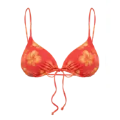 Gina Tricot Triangle Front Tie Bikini Top - Coral - XL