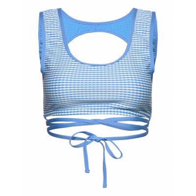 Speedo Gingham Wrap Crop Top Blå