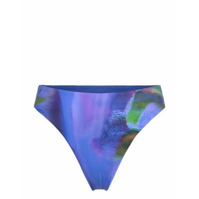 Casall High Waist Brazilian Printed Bikini Bottom Blå