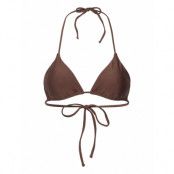 Gina Tricot Highshine Triangle Bikini Top Brun